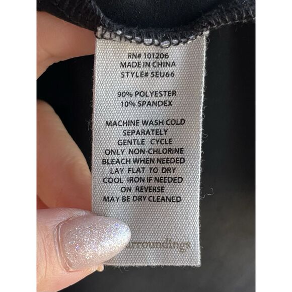 Soft Surroundings Faux Suede Open Draped Cardigan - 1X- Black - Picture 6 of 7